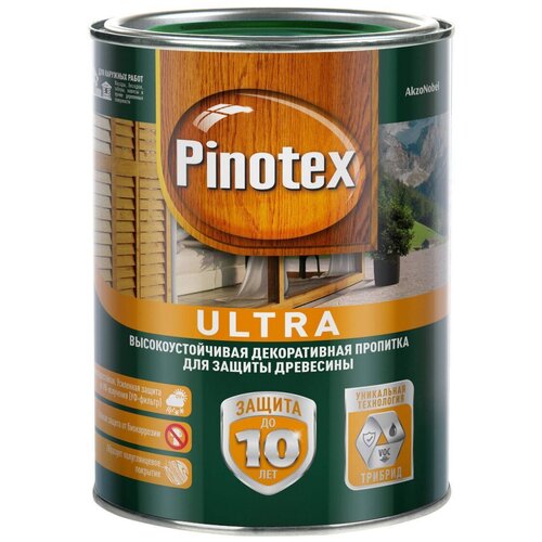Влагостойкая защитная лазурь Ultra, рябина Pinotex 5197681