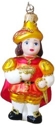 Елочная игрушка Элита Принц ГФ-708, красный/золотистый, 12 см