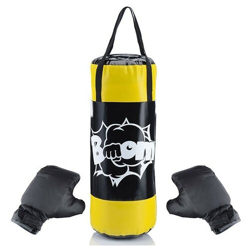 фото Набор для бокса: груша цилиндр 60 см х ø25 см. (цвет черный+желтый) boom, тент belon