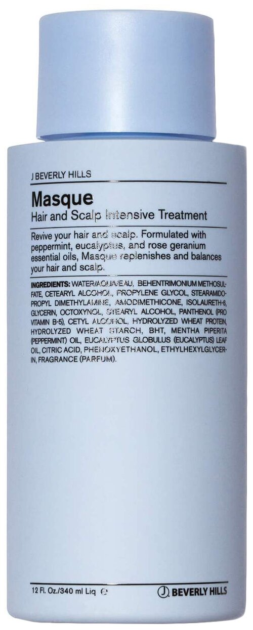 J Beverly Hills Маска Masque Hair & Scalp Intense Treatment глубокого увлажнения для волос и кожи головы, 340 мл, бутылка