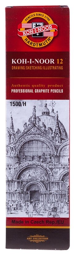 KOH-I-NOOR Набор карандашей чернографитных 1500 Н 12 шт V150000H01170RU