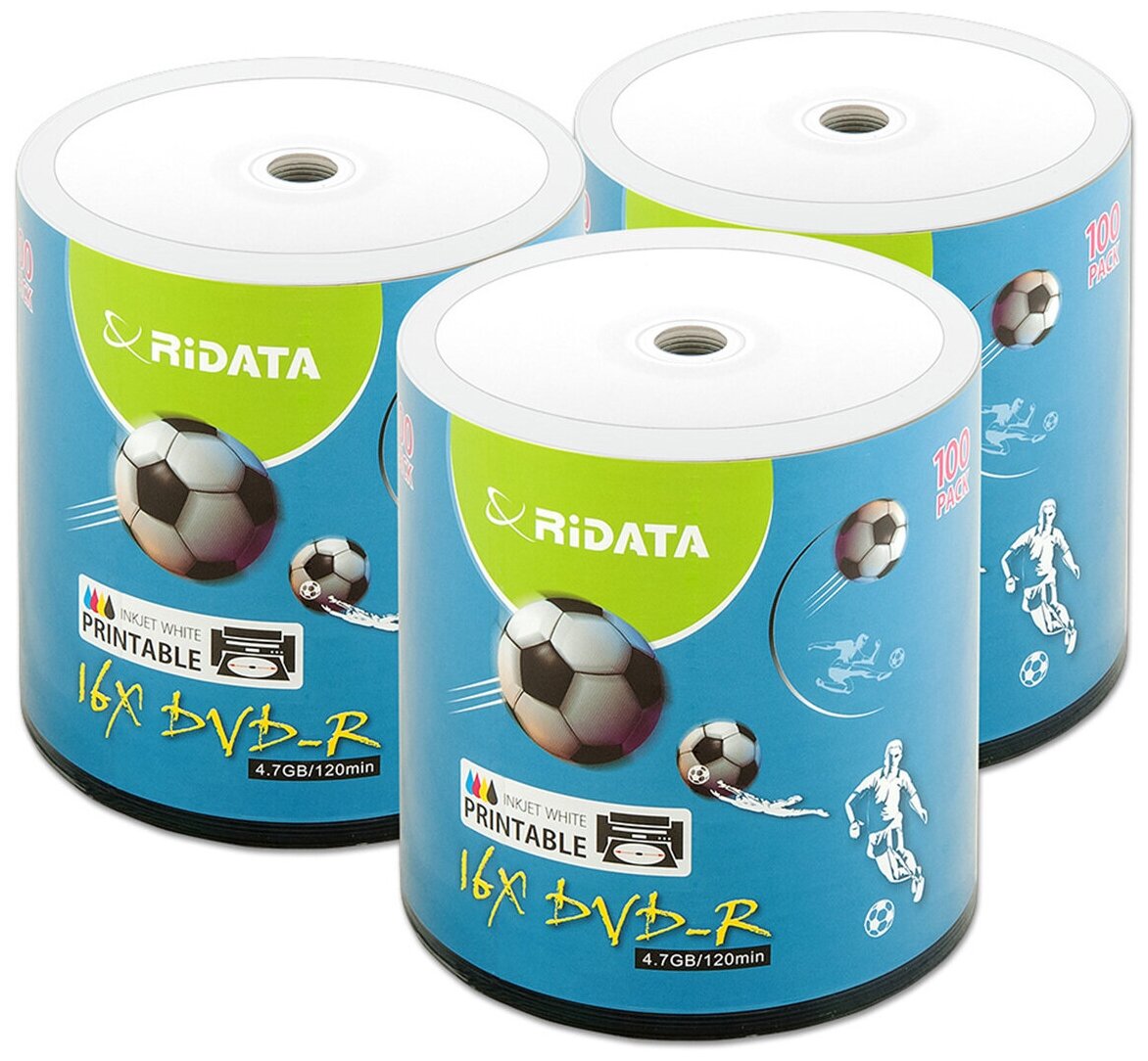 Диск DVD-R RiData 4,7Gb 16x Printable bulk, упаковка 300 шт.