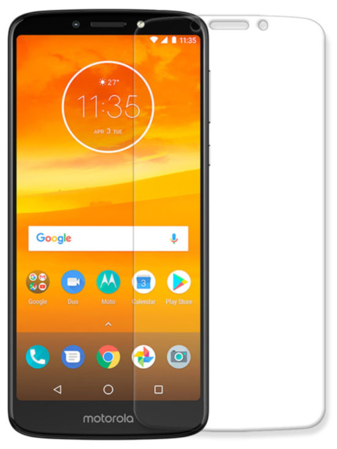 Защитная пленка MyPads (только на плоскую поверхность экрана, НЕ закругленная) для телефона Motorola Moto E5 Plus глянцевая