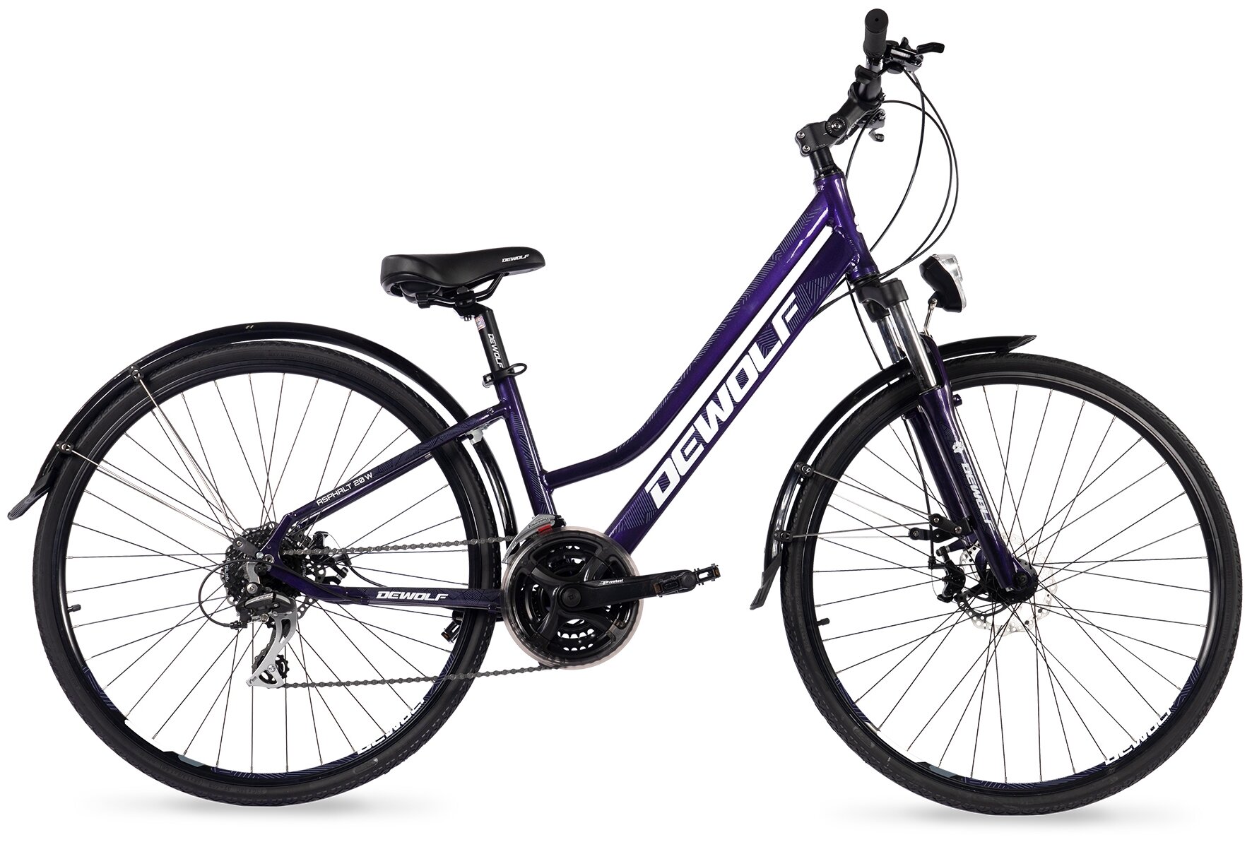 Велосипед городской Dewolf 2022 Asphalt 20 W, 14, chameleon purple/white/grey