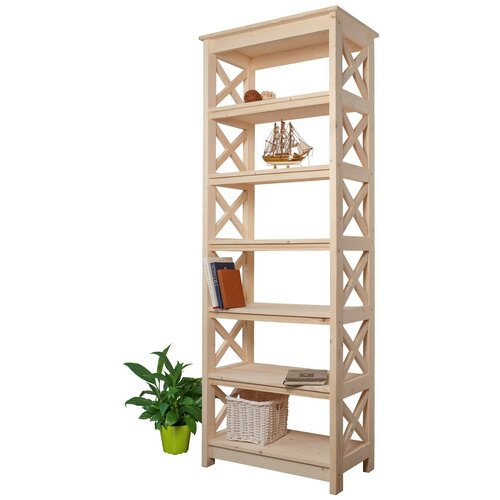 Стеллаж средний, 7 полок, 1950х710х400мм, деревянный