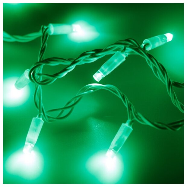 Светодиодная гирлянда ARD-STRING-CLASSIC-10000-WHITE-100LED-STD GREEN (230V, 7W) (Ardecoled, IP65)