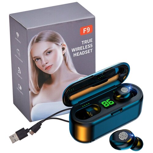 Беспроводные TWS наушники F9 для телефона Блютуз bluetooth наушники сенсорные с микрофоном для смартфона 71900₽