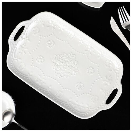 СоВа Блюдо «Сьюзен», 29,5×17,5 см, цвет белый