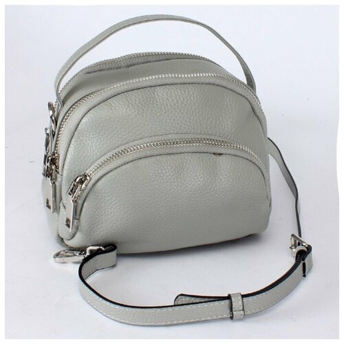 фото Сумка женская натуральная кожа gu 2066-8851, 2отд, плечевой ремень, серый 238127 аделия