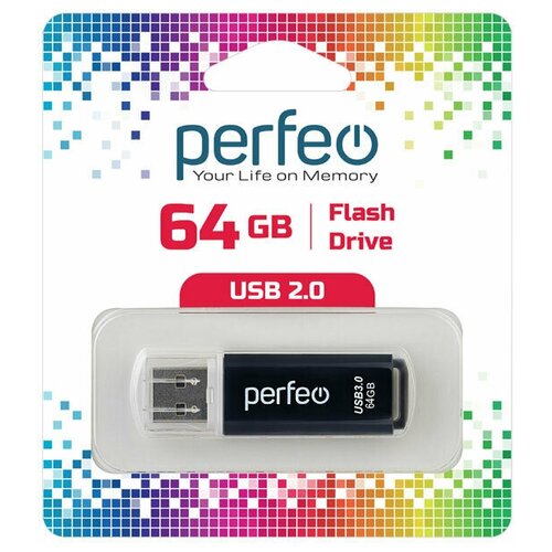 USB флешка Perfeo USB 64GB C13 Black usb флешка perfeo 64gb c11 black pf c11b064