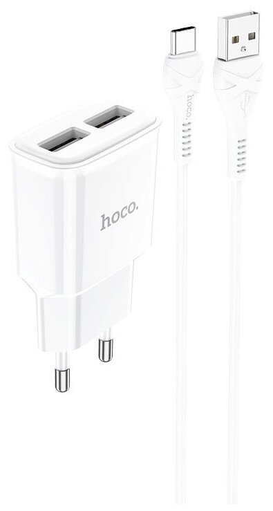 Беспроводная зарядная станция Hoco C88A Star round + кабель USB Type-C, белый