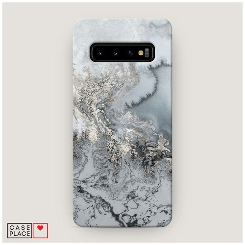 фото Чехол пластиковый samsung galaxy s10 морозная лавина серая case place