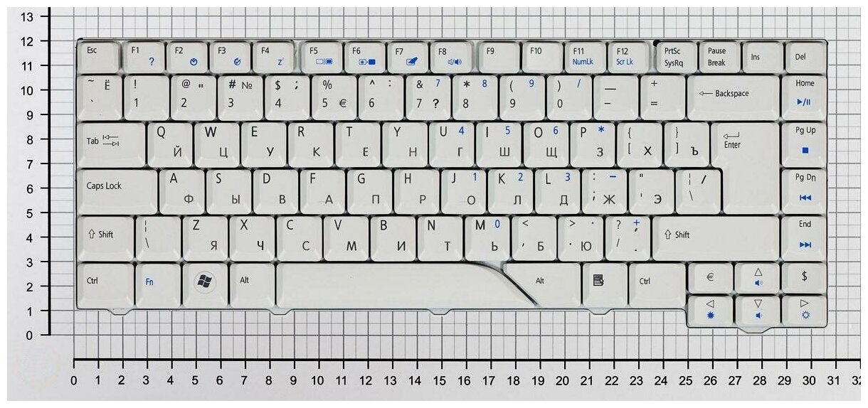 Клавиатура для ноутбука Acer NSK-H3E0R русская белая