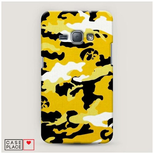 фото Чехол пластиковый samsung galaxy j1 2016 жетлый камуфляж case place