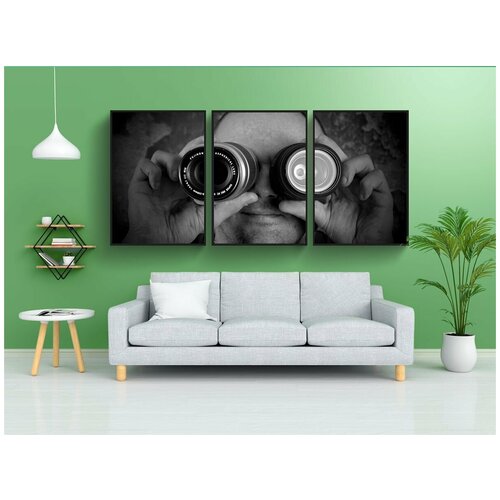 фото Набор модулных постеров для интерьера "объектив, народ, мужчина" 60x90 см. в тубусе, без рамки lotsprints