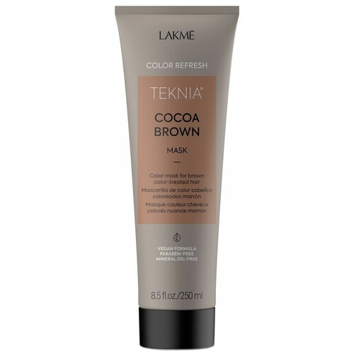 Lakme Teknia Refresh Cocoa Brown Маска для обновления цвета коричневых оттенков волос, 250 г, 250 мл, туба lakme teknia refresh violet lavender маска для обновления цвета фиолетовых оттенков волос 250 г 250 мл туба