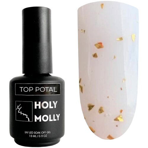 HOLY MOLLY верхнее покрытие Top Potal, прозрачный, 15 мл holy molly верхнее покрытие top flash silver 15 мл 50 г