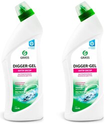 Grass Средство щелочное DIGGER-GEL для прочистки канализационных труб, 750 мл, 2 шт