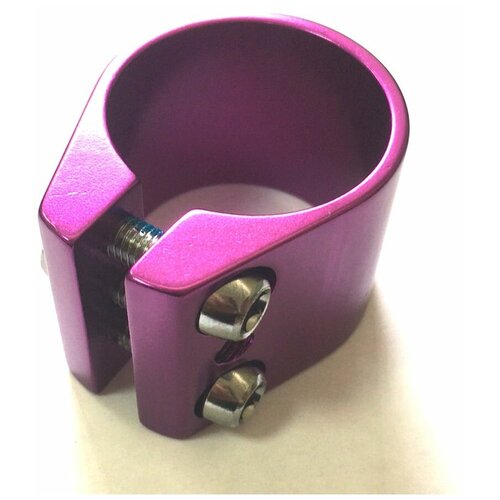 Хомут для руля 00-180191 для трюкового самоката с 3-мя болтами диаметр 35мм высота 34мм фиолетовый анодированный SUB 79000₽