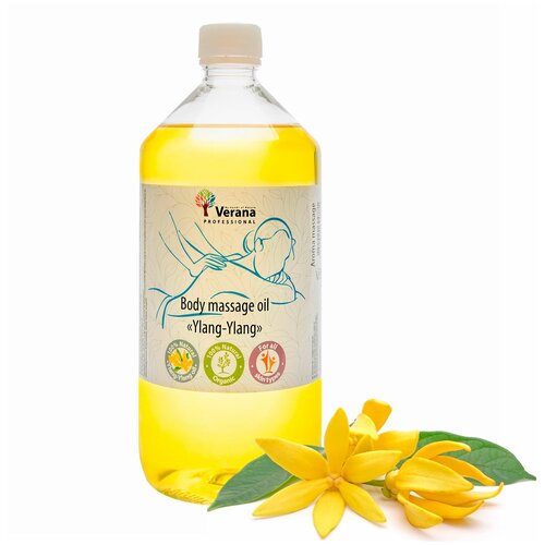 Verana Массажное масло для тела Иланг-Иланг, натуральное, омолаживающее, восстанавливающее, ароматерапия, 1л