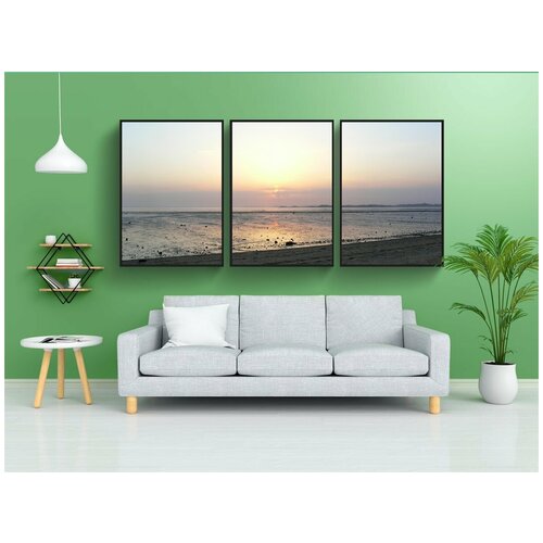 фото Набор модулных постеров для интерьера "заход солнца, восход солнца, солнечный свет" 60x90 см. в тубусе, без рамки lotsprints