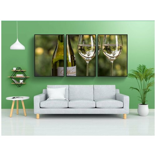 фото Набор модулных постеров для интерьера "вино, бокал для вина, досуг" 60x90 см. в тубусе, без рамки lotsprints