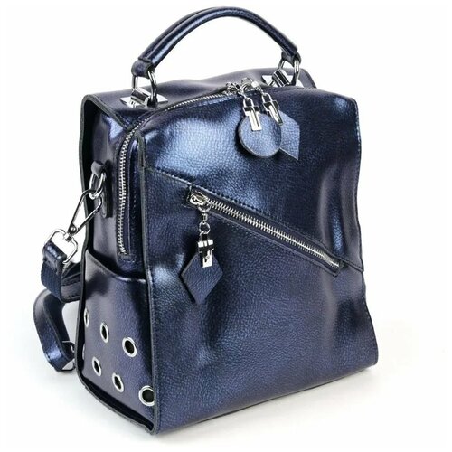 фото Женский кожаный рюкзак 2091-220 блу (113533) fuzi house