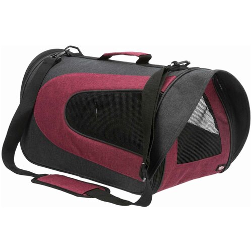 фото Сумка- переноска для собак "alina", 27x27x52 см, цвет: темно- серый, бордовый trixie