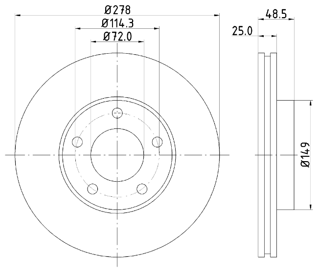 Тормозной диск передний NISSHINBO ND5001K для Mazda 5 Mazda Premacy Mazda 3