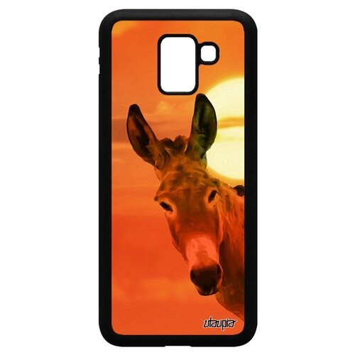 фото Противоударный чехол на телефон // galaxy j6 2018 // "осел" лошадь мул, utaupia, оранжевый