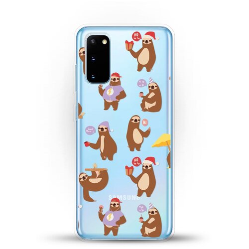 фото Силиконовый чехол узор из ленивцев на samsung galaxy s20 andy & paul