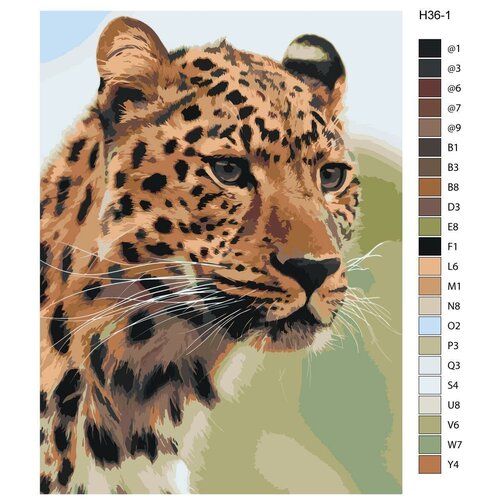 Картина по номерам Н36 Леопард, 40x50 см