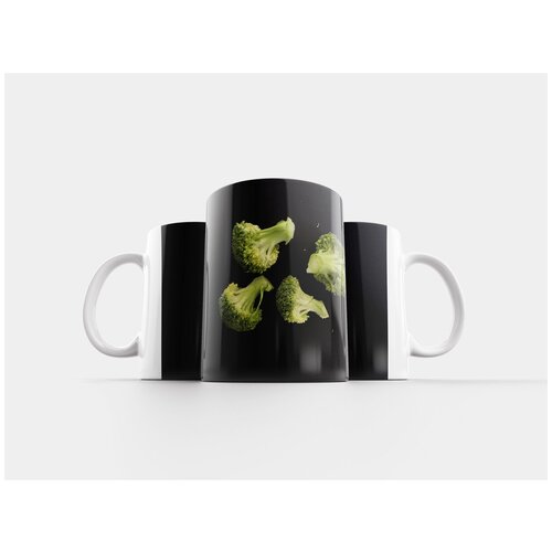 фото Кружка "брокколи, овощи, черный фон" 320 мл lotsprints