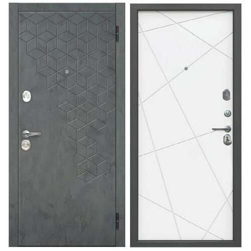 входная дверь aurum 860×2050 мм правая цвет серый муар софт белый Дверь входная Феникс Линии велюр белый софт 860*2050 правая