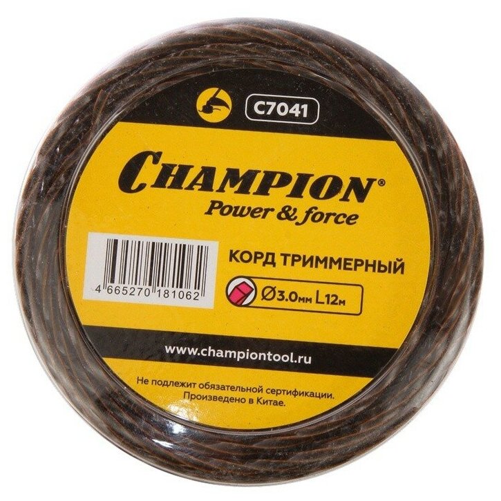 Корд тримерный Magic витой квадра (3.0 мм; 12 м) Champion (C7041) - фотография № 9