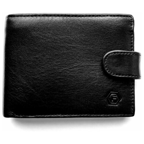 фото Кошелёк /портмоне мужской из натуральной кожи , цвет чёрный farirun