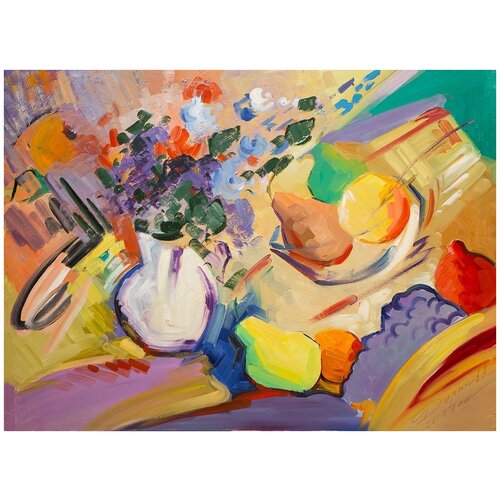 фото Картина маслом "натюрморт с фруктами" долматов русская живопись