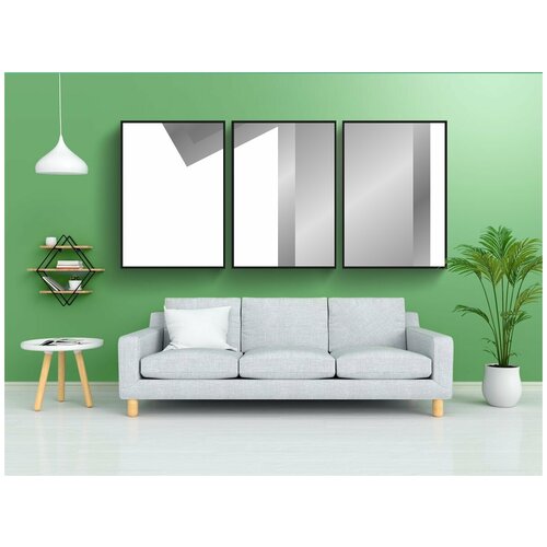 фото Набор модулных постеров для интерьера "один, номер, серебро" 60x90 см. в тубусе, без рамки lotsprints