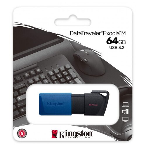 Флеш-диск USB 64Гб Kingston DataTraveler Exodia M ( DTXM/64GB ) USB 3.2 Черно-Синий