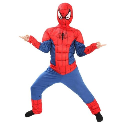 фото Костюм человек- паук с мускулатурой детский (комбинезон, маска), 38 (152 см) батик