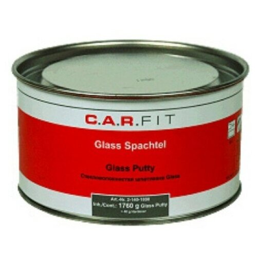 CarFit. (2-144-1000) 2K Шпаклевка полиэфирная Glas со стекловолокном с отвердителем, 1кг