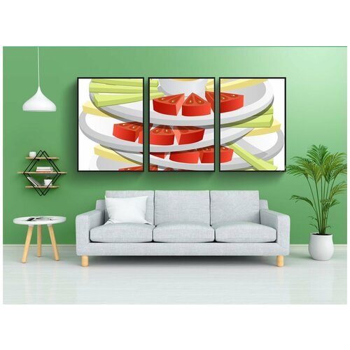 фото Набор модулных постеров для интерьера "закуски, еда, овощи" 60x90 см. в тубусе, без рамки lotsprints