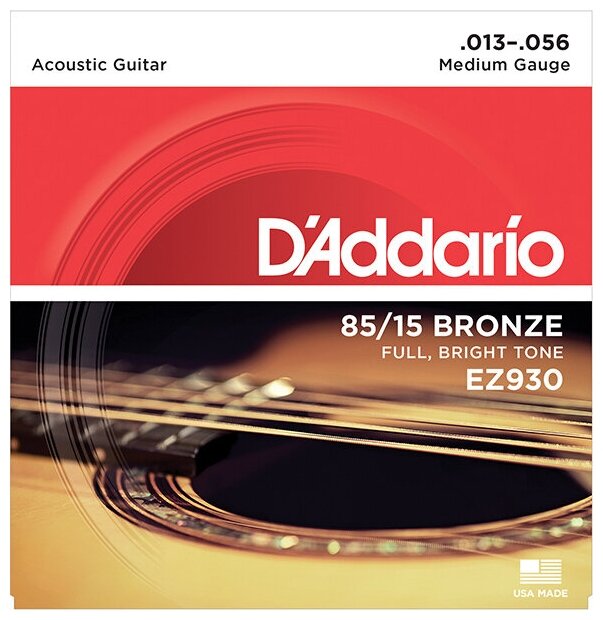 Струны для акустической гитары D'addario EZ930, 13-56