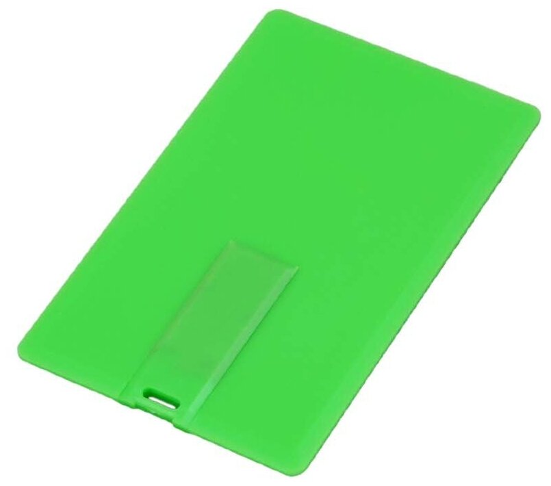 Флешка для нанесения логотипа в виде пластиковой карты (16 Гб / GB USB 2.0 Зеленый/Green card1 Карта памяти для печати логотипа на флешке)