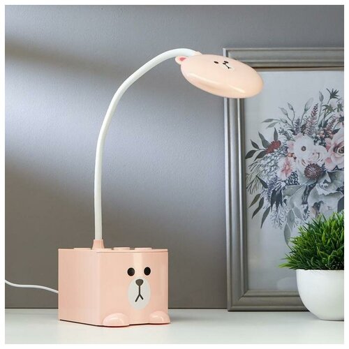 фото Лампа настольная сенсорная 91019/1 led 5вт usb akb 3 режима светлорозовый 11,5х9х49 см risalux