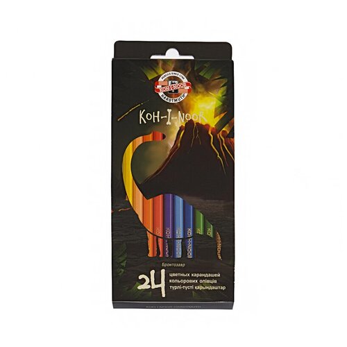 KOH-I-NOOR Hardtmuth Динозавр Набор цветных карандашей заточенный 24 цв. 3594024007KSRU картон