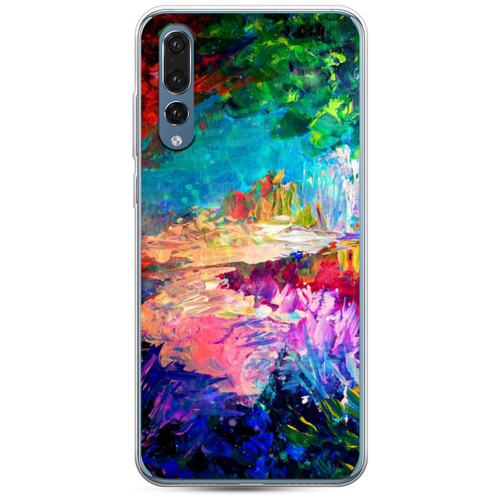 фото Силиконовый чехол лес-гуашь на huawei p20 pro case place