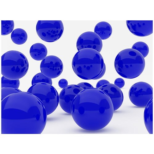 Фотообои Уютная стена Синие шары 3D 360х270 см Виниловые Бесшовные (единым полотном)