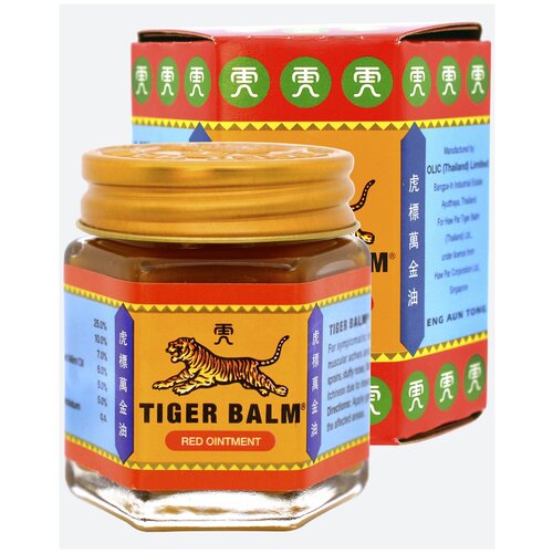 Тайский красный тигровый бальзам с согревающим эффектом, Tiger Balm Red, 30гр.