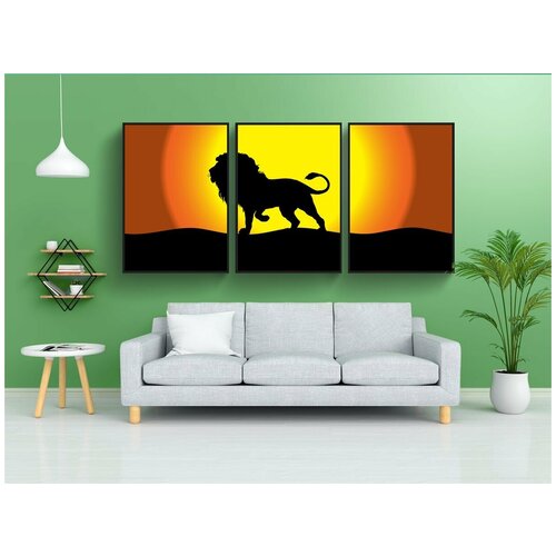 фото Набор модулных постеров для интерьера "животное, кошка, сумерки" 60x90 см. в тубусе, без рамки lotsprints